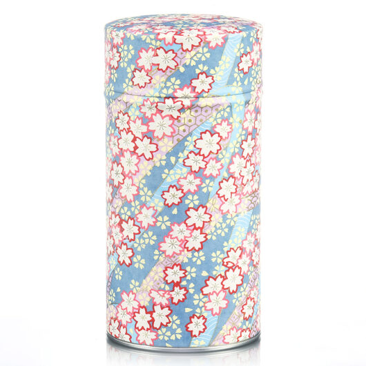 Boite à thé washi motif fleurs stylisées et colorées