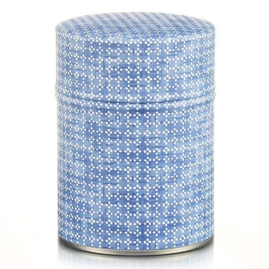 Boite à thé washi bleu au x motifs géométriques