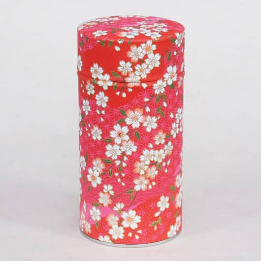 Tea caddy 150g washi paper - Akai - Image 2