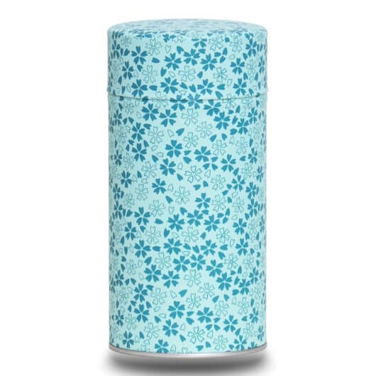 grande boite a the washi bleu clair avec motif géométrique