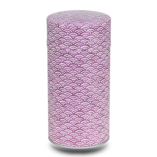 grande boite a the washi mauve avec motif géographique