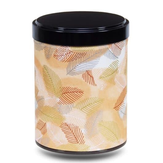 Golden washi paper tea box with leaf